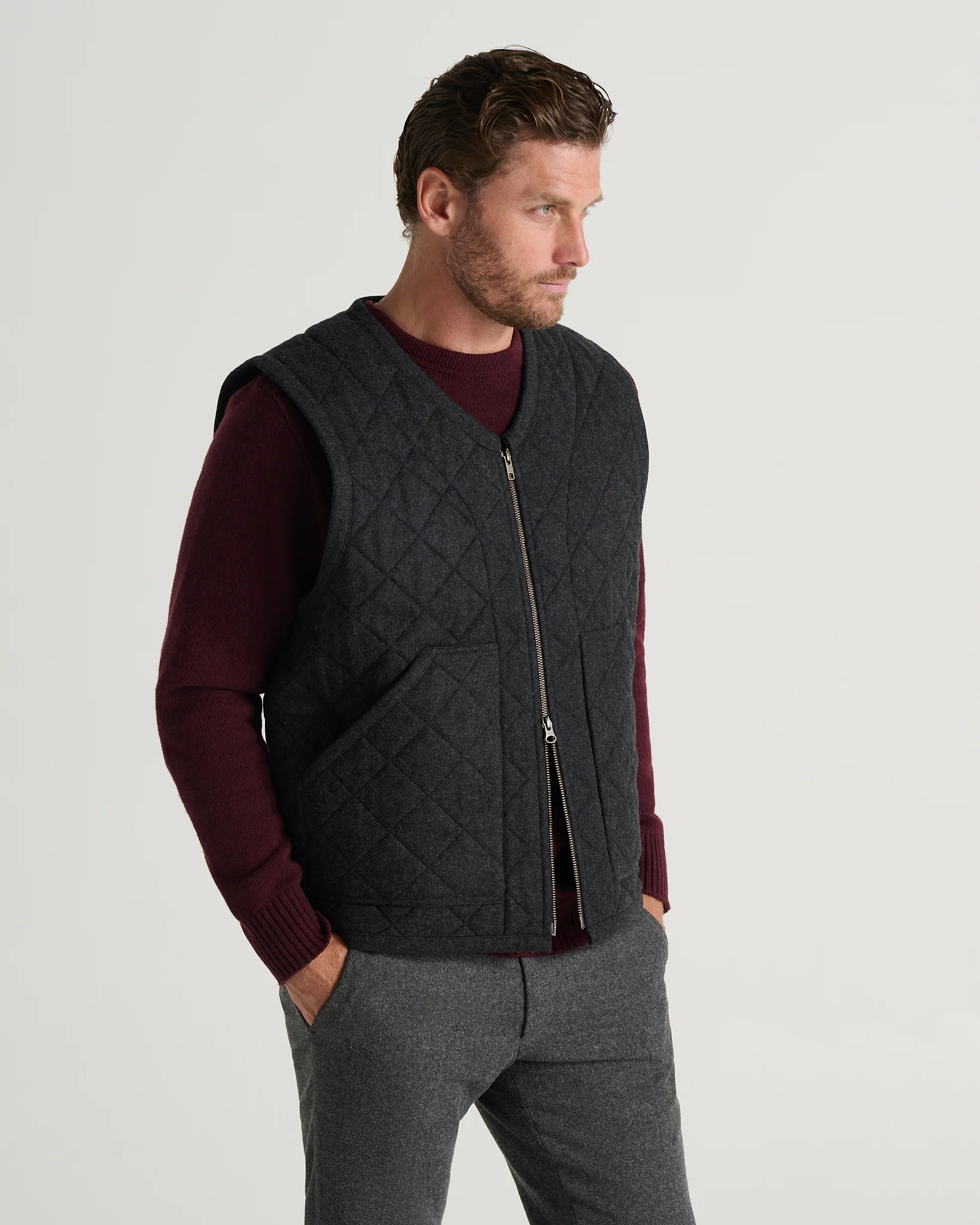 The Quilted Wool Vest (M) - Image 8